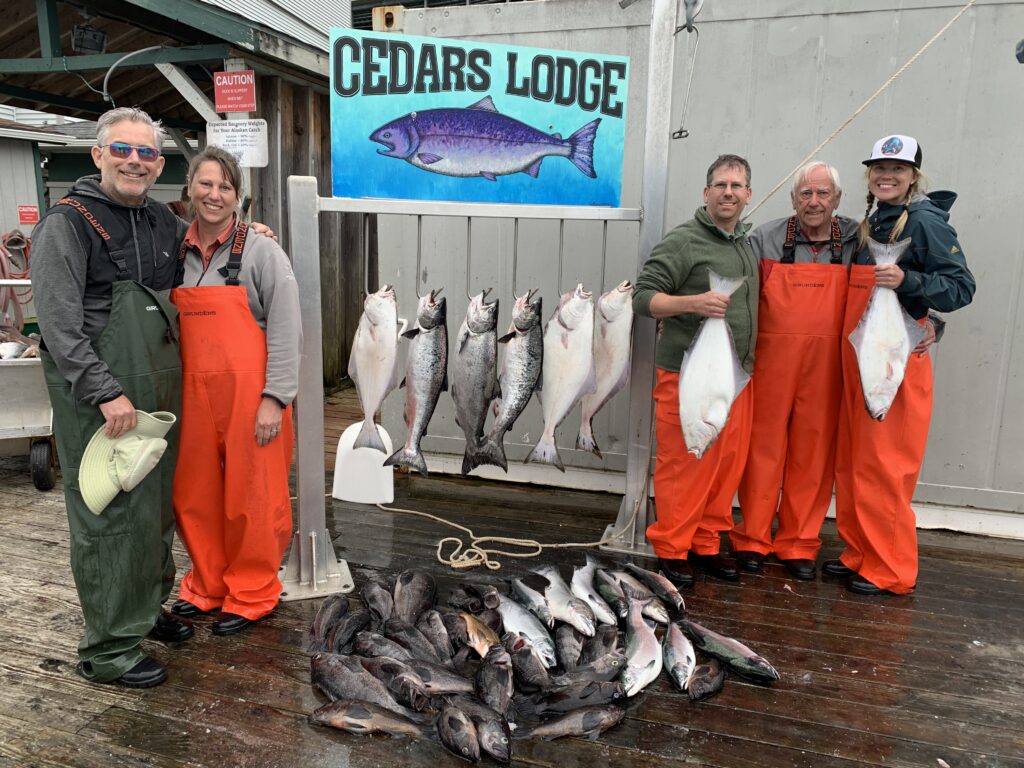 Ketchikan fishing report showing legal salmon and halibut catch