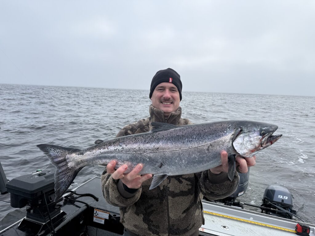 Winter salmon fishing in Ketchikan Alaska - Successful King Salmon catch on the 4 C’s.
