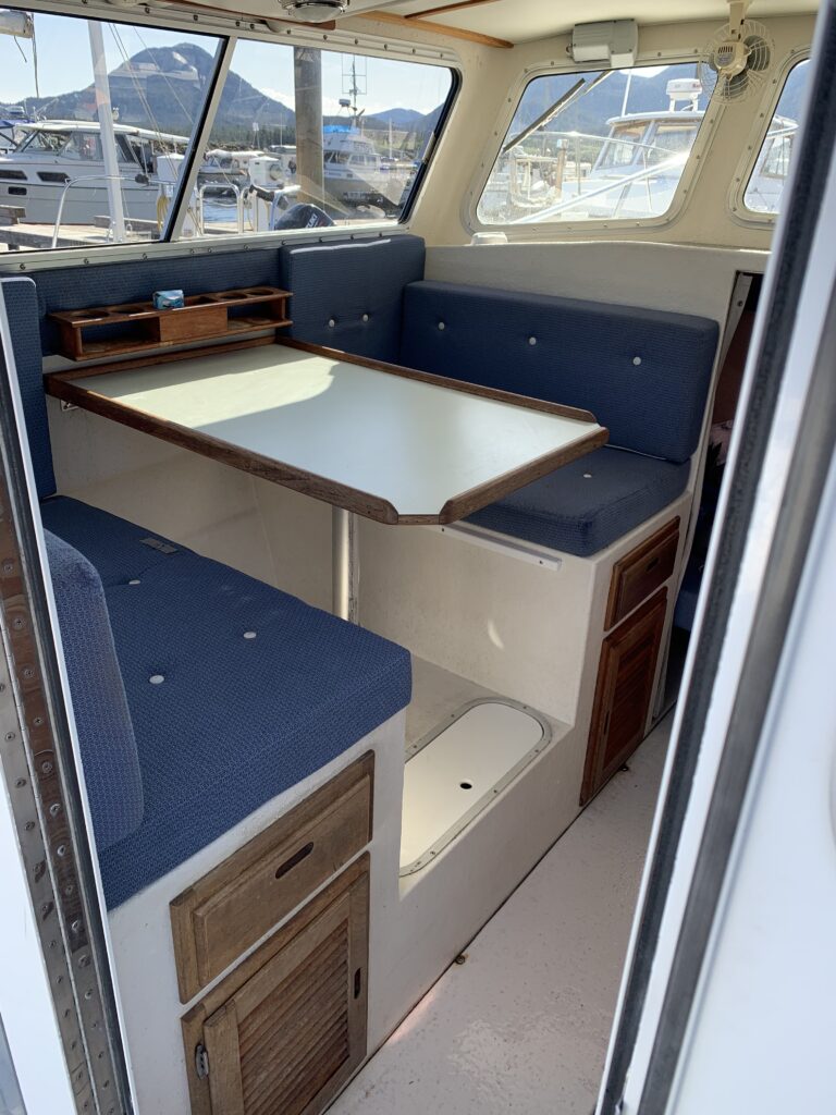 Comfortable heated cabin and onboard head on the 4 C’s fishing vessel